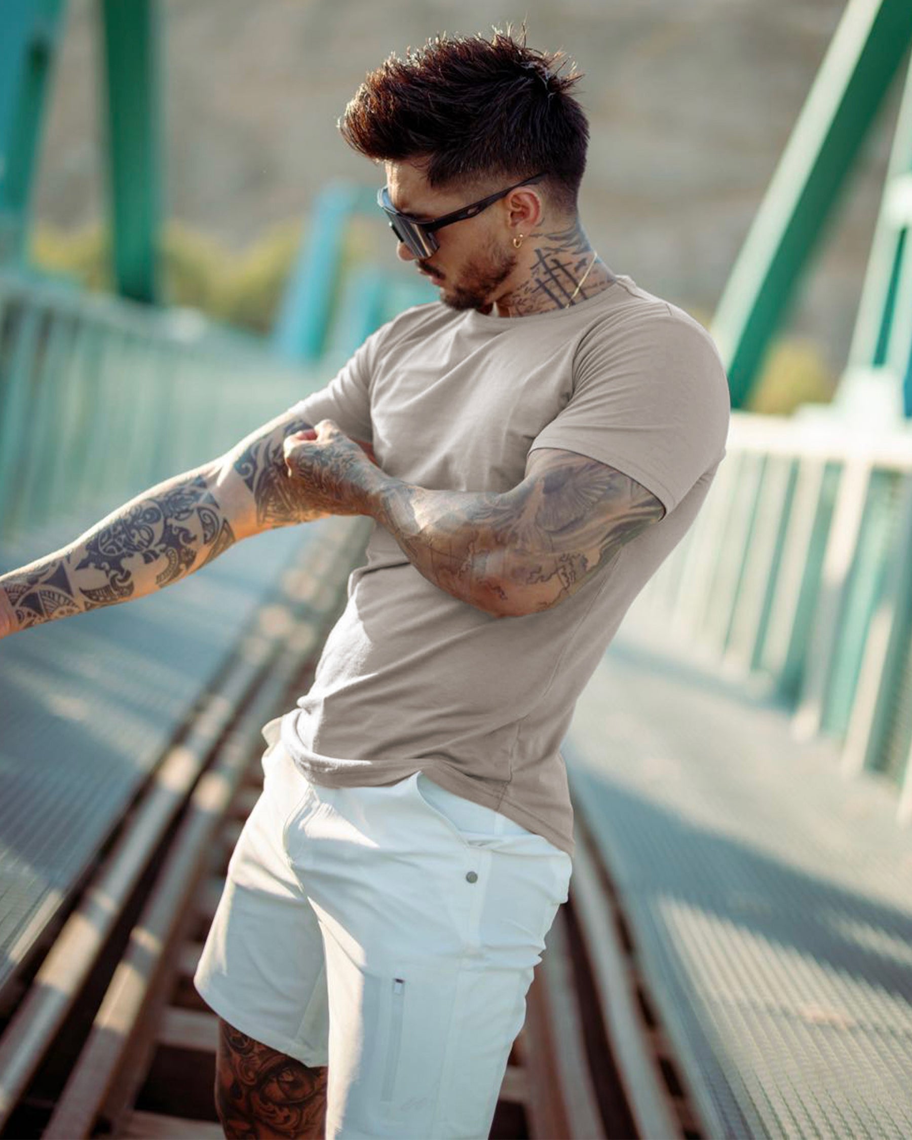 All Day Elite Curve-Hem Tee Stretch Kortermet