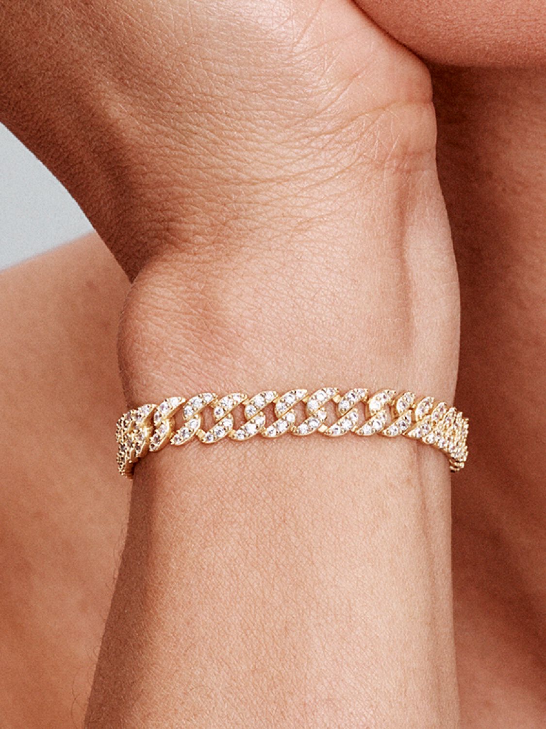 Moissanitt Cubansk Armbånd | 18k Gull