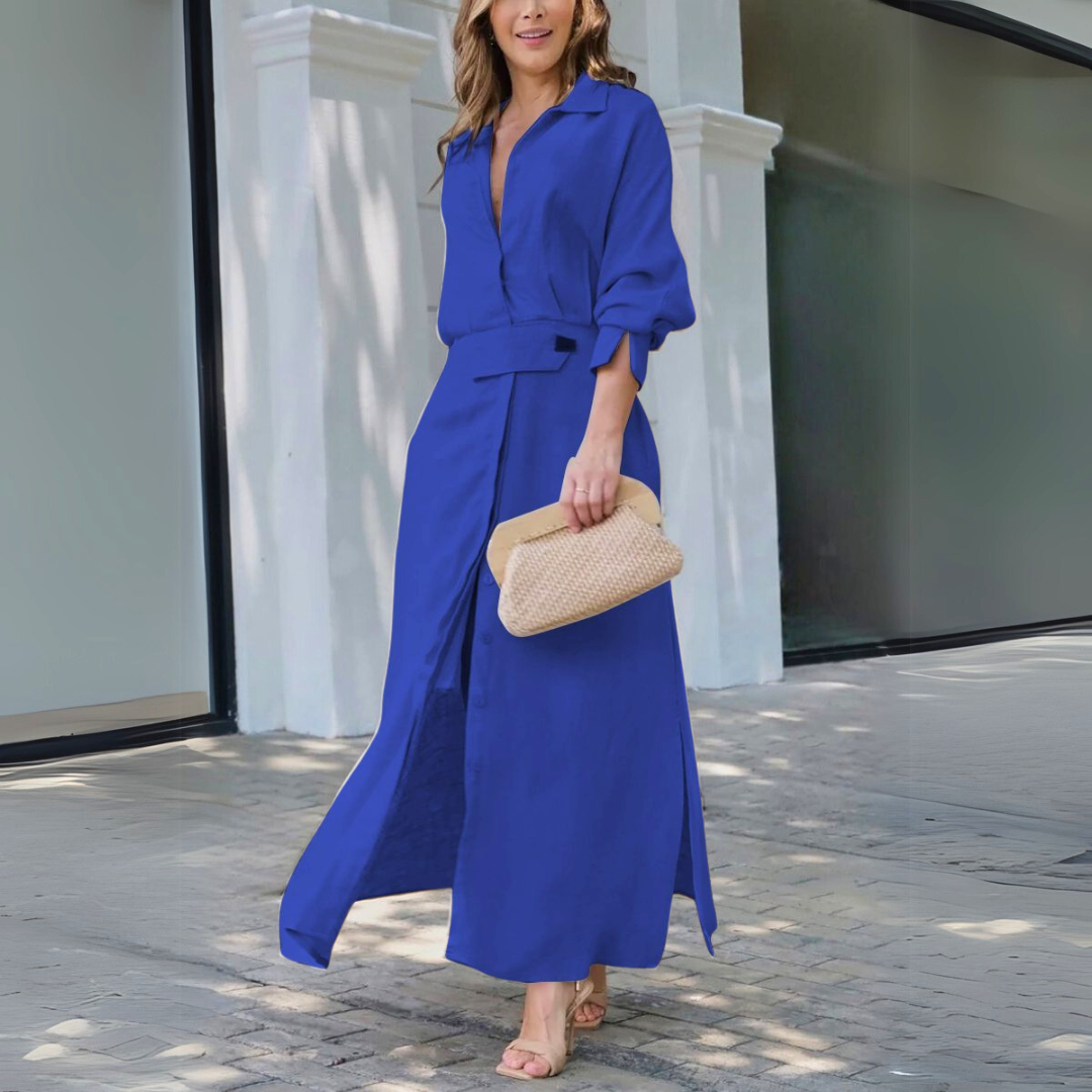 Bergljot | Elegant maxi-kjole med V-hals