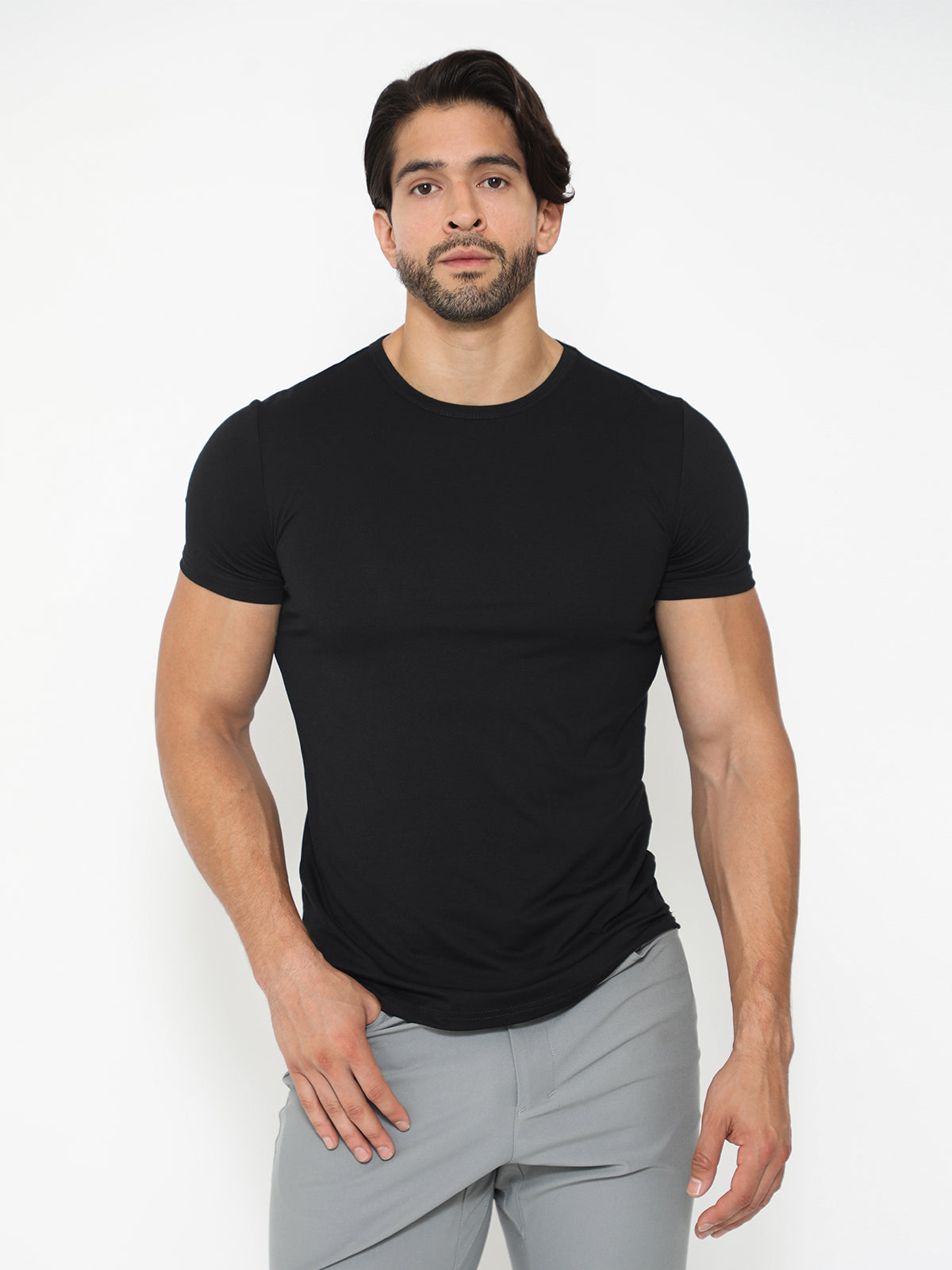 All Day Elite Curve-Hem Tee Stretch Kortermet