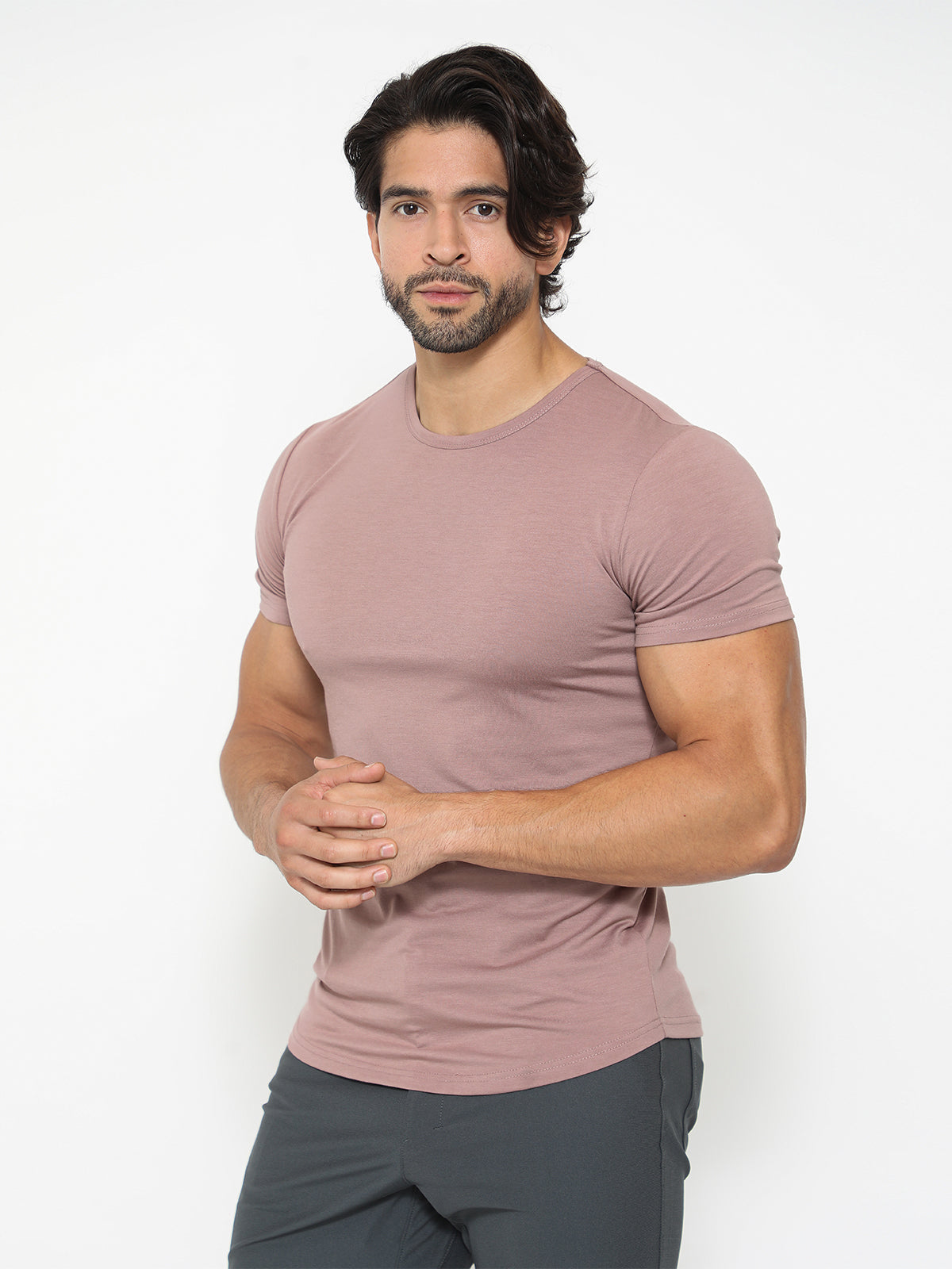 All Day Elite Curve-Hem Tee Stretch Kortermet
