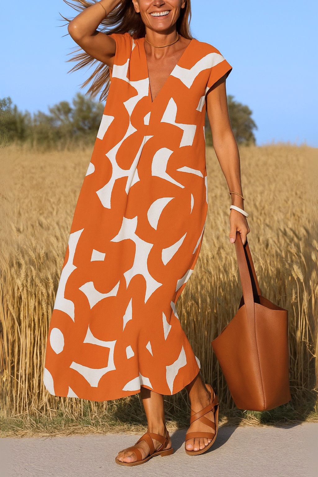 Karla | Luftig sommerkjole med moderne print