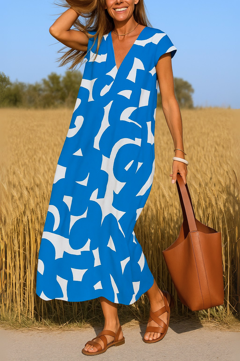 Karla | Luftig sommerkjole med moderne print