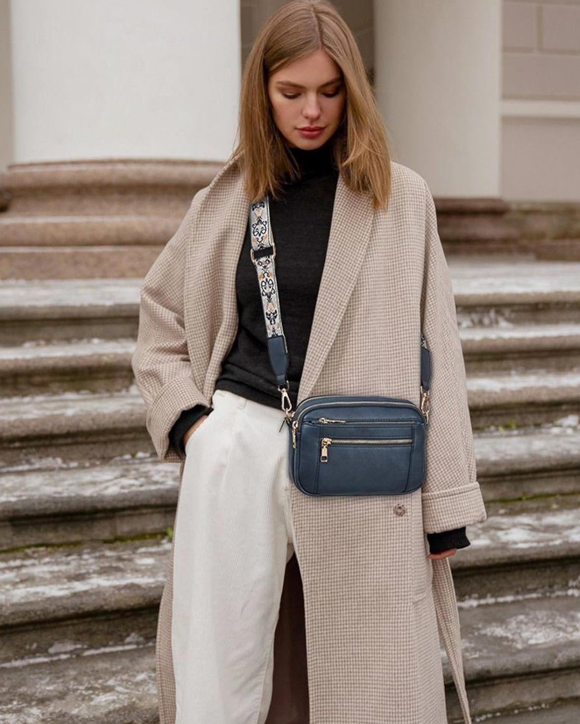 Erikka | Elegant crossbody-veske med mønstret justerbar stropp