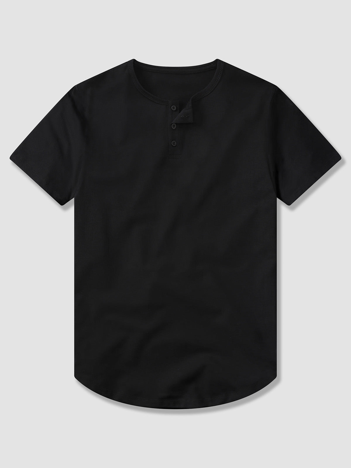 All Day Elite Henley Curve-Hem Stretch Kortermet