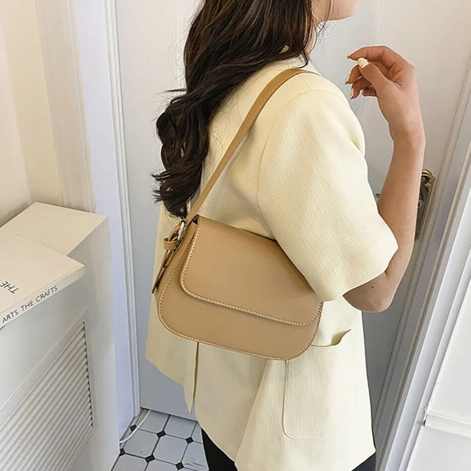 Eldborg | Elegant skulderveske i dempet nude-tone