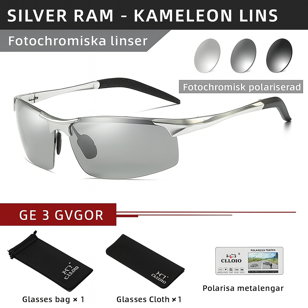 Patina™ Strato – Fotokromatiska körglasögon med polariserade linser (1+1 gratis)