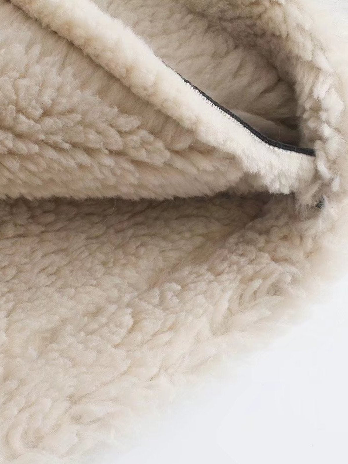 Pilotjakke i Vegansk Skinn med Fôret Shearling og Sherpa