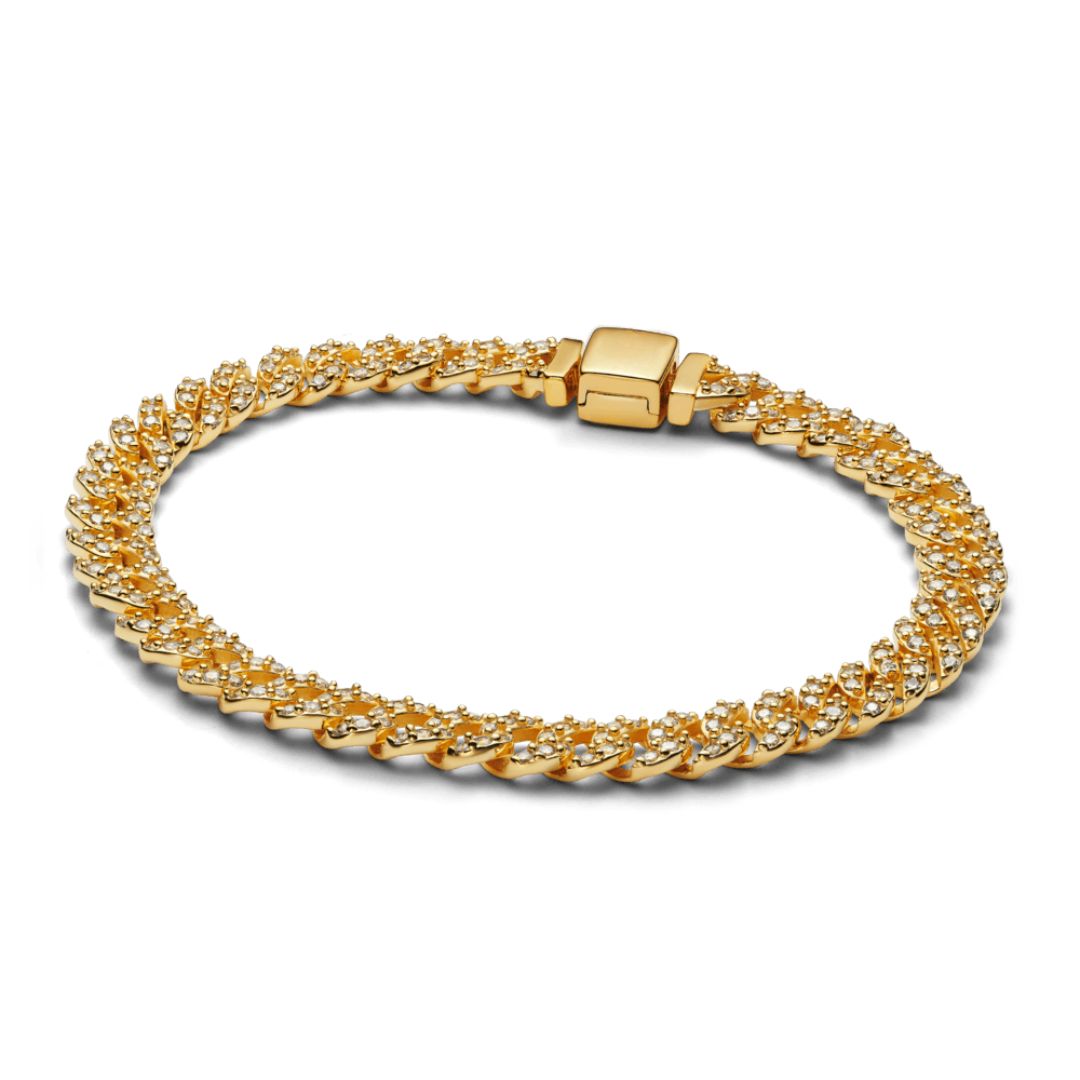 Moissanitt Cubansk Armbånd | 18k Gull