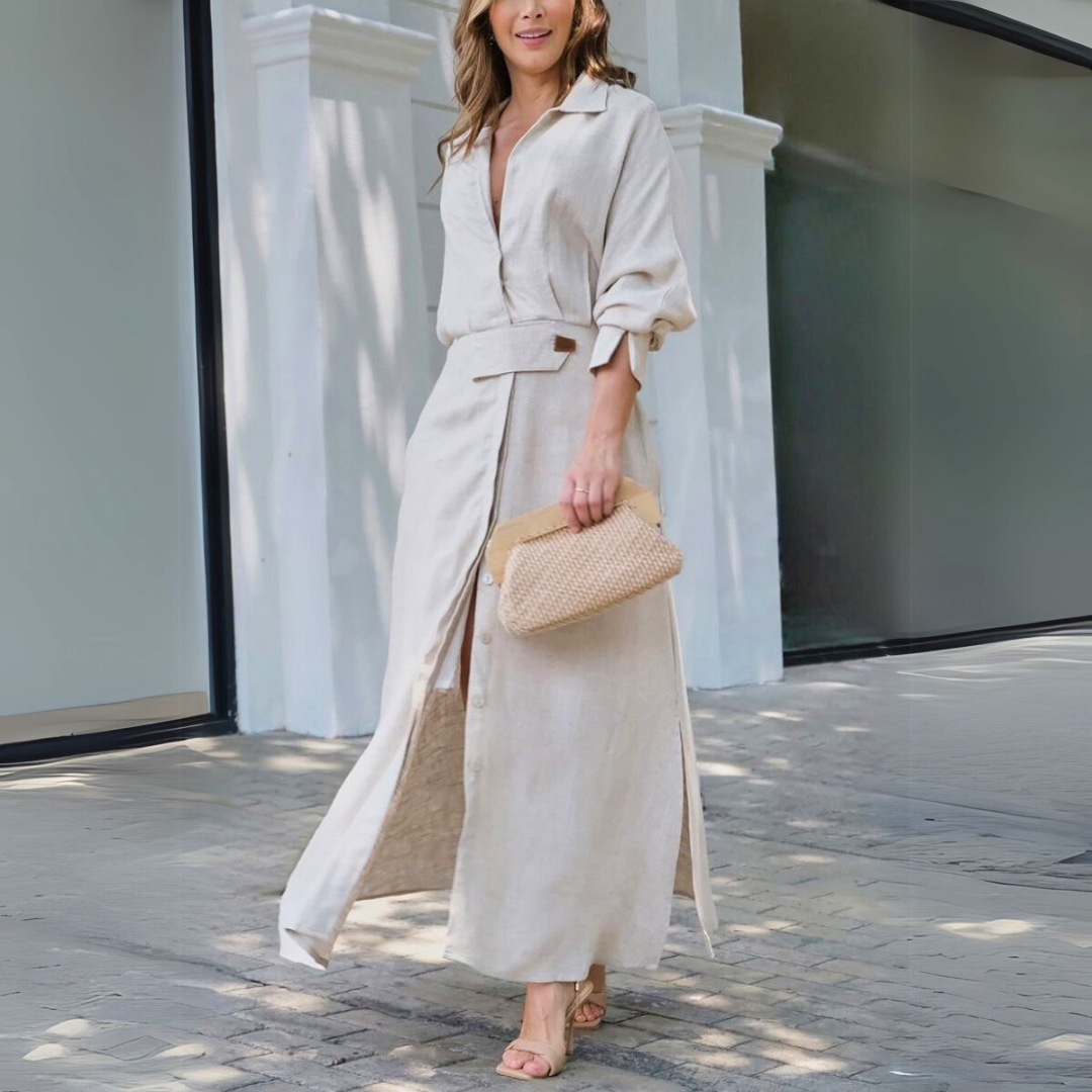 Bergljot | Elegant maxi-kjole med V-hals