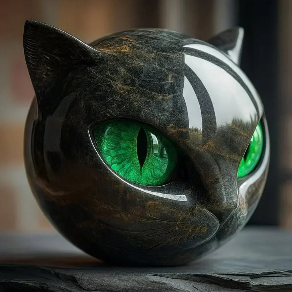 Nattvakt™ – Katteskulptur med marmoraktig finish