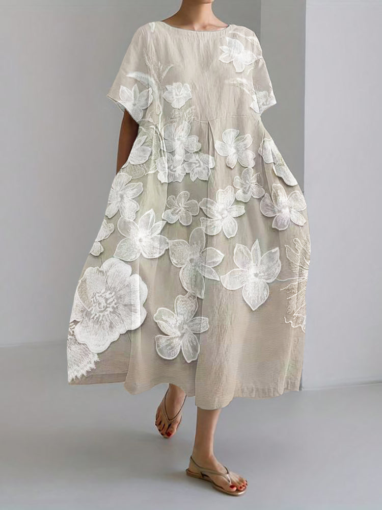 Marthine - Elegant Kjole Med Blomsterdesign