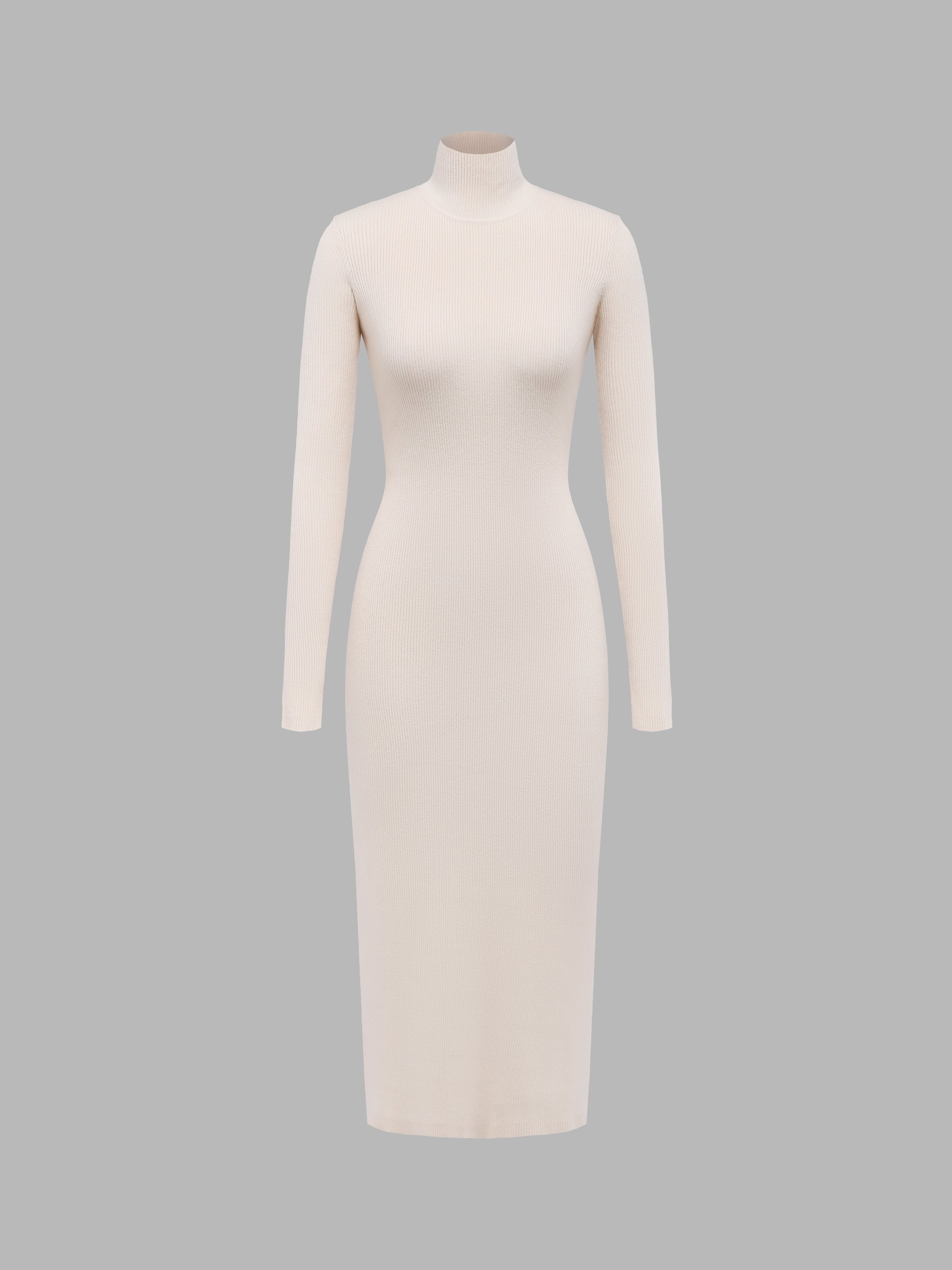 High Neck Langermet Midikjole
