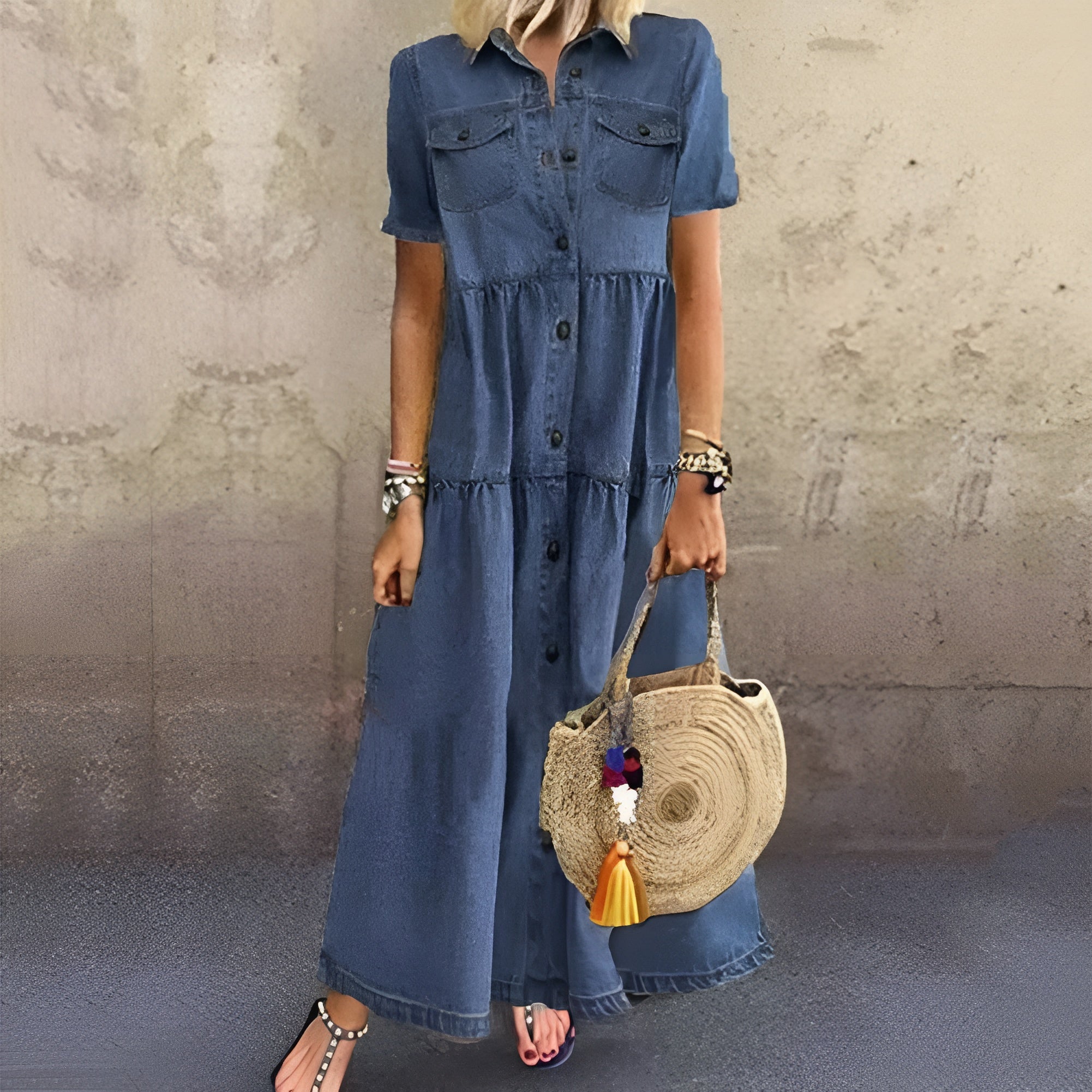 Sigrun | Kortermet Denimkjole