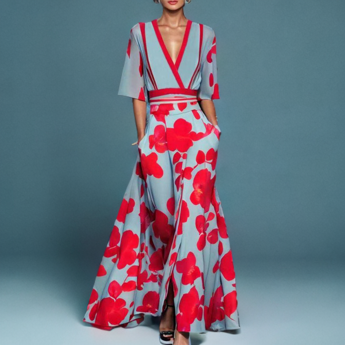Disa | Elegant kjole med dristig blomsterprint