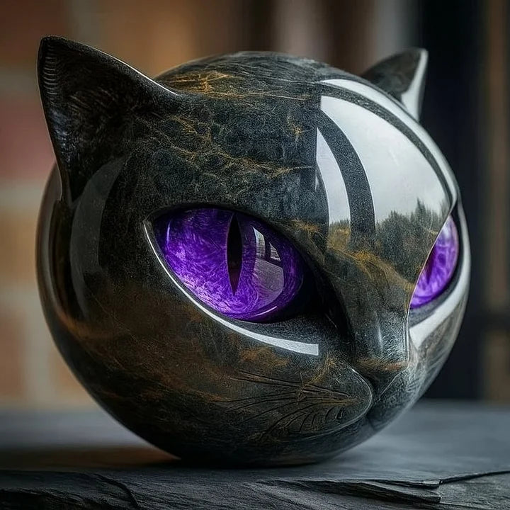 Nattvakt™ – Katteskulptur med marmoraktig finish