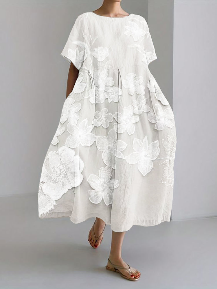 Marthine - Elegant Kjole Med Blomsterdesign