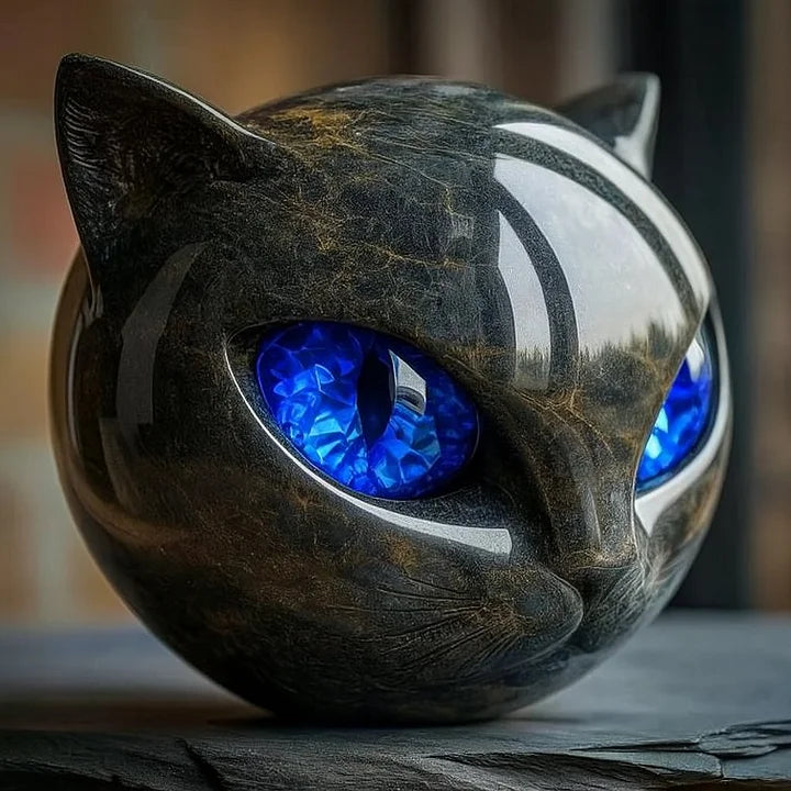 Nattvakt™ – Katteskulptur med marmoraktig finish