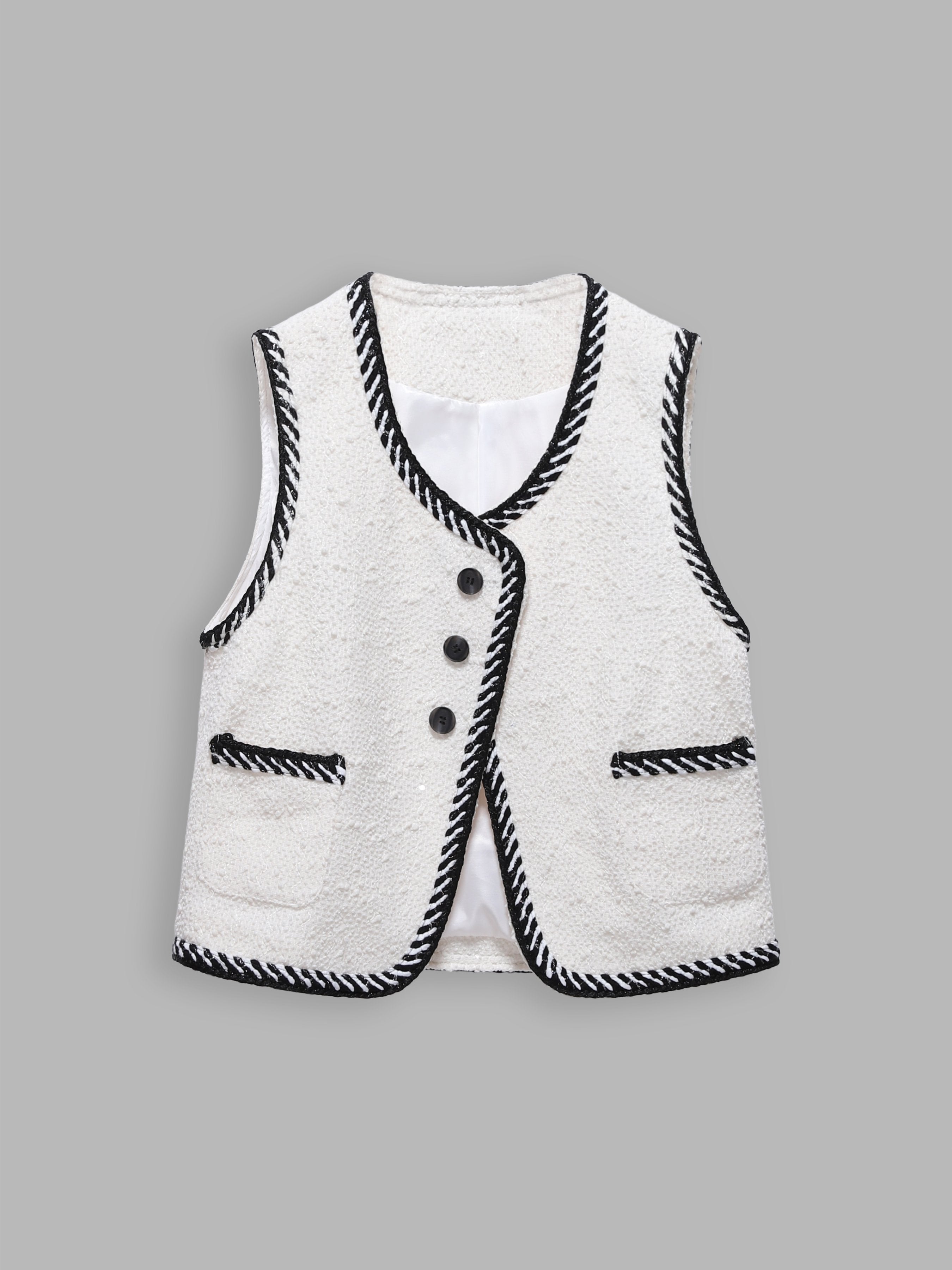 Asymmetrisk Vest med Fargekontraster – Dame